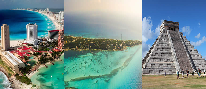 Tour Aereo Panoramico en Cancún e Isla Mujeres más Tour a Chichén Itzá | Cancun Airplane Tours 