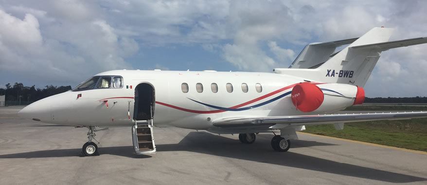 Jet 800 Hawker, Arplane Rental Cancun